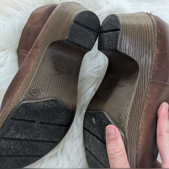 Dansko Max Brown Leather Booties Brown Leather Ankle Boots 40 9.5 - Picture 6 of 7